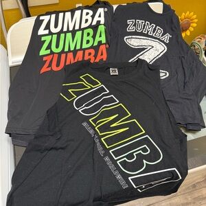 Zumba Fitness 3 Black Tank Tops with Bold Graphics